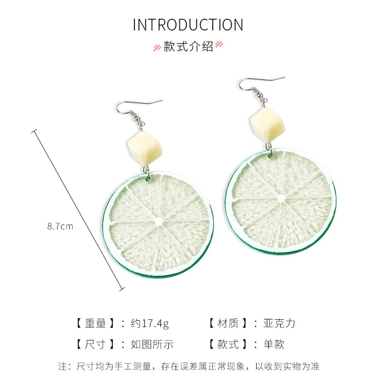 Khuyên Tai Hình Lát Chanh Phong Cách Hàn Quốc Đáng Yêu Cho Nữ