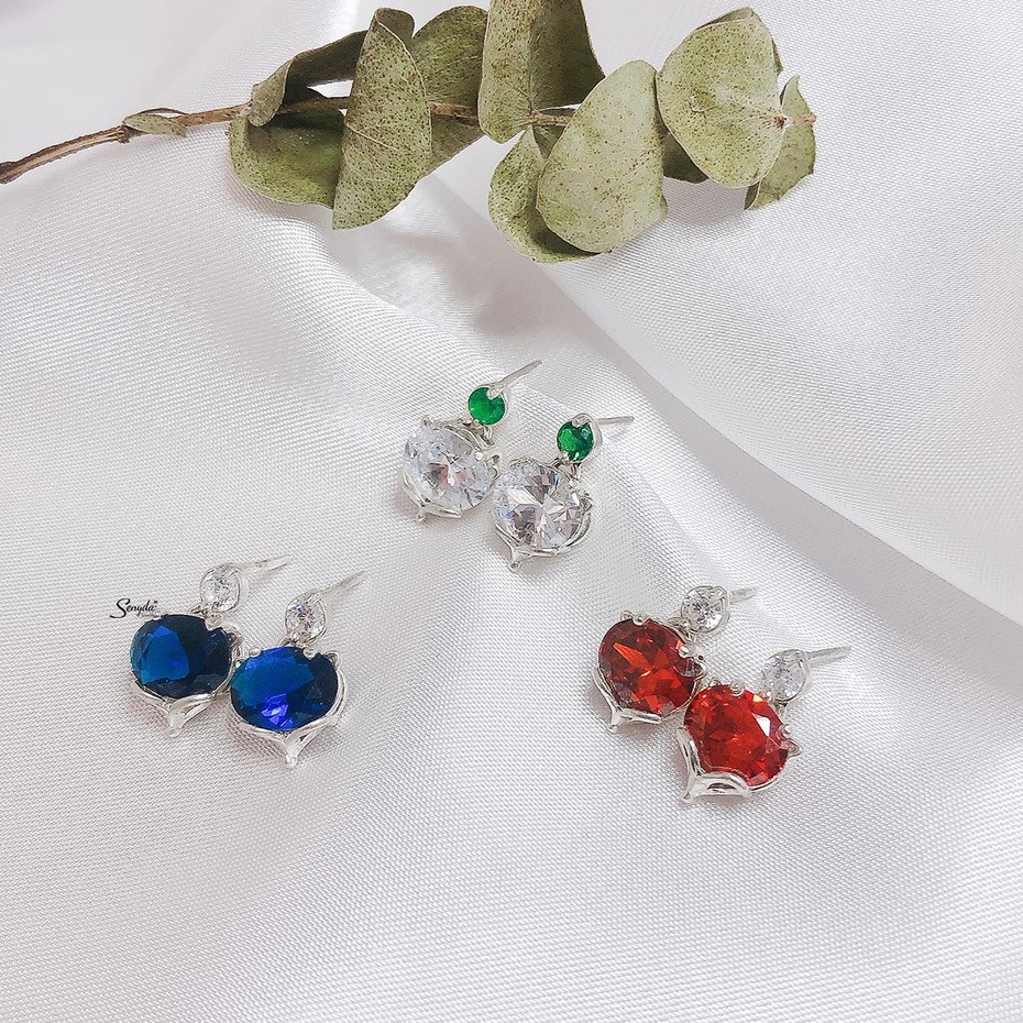 Bông tai hồ ly hột lớn bạc 925 Senyda Jewelry BT078