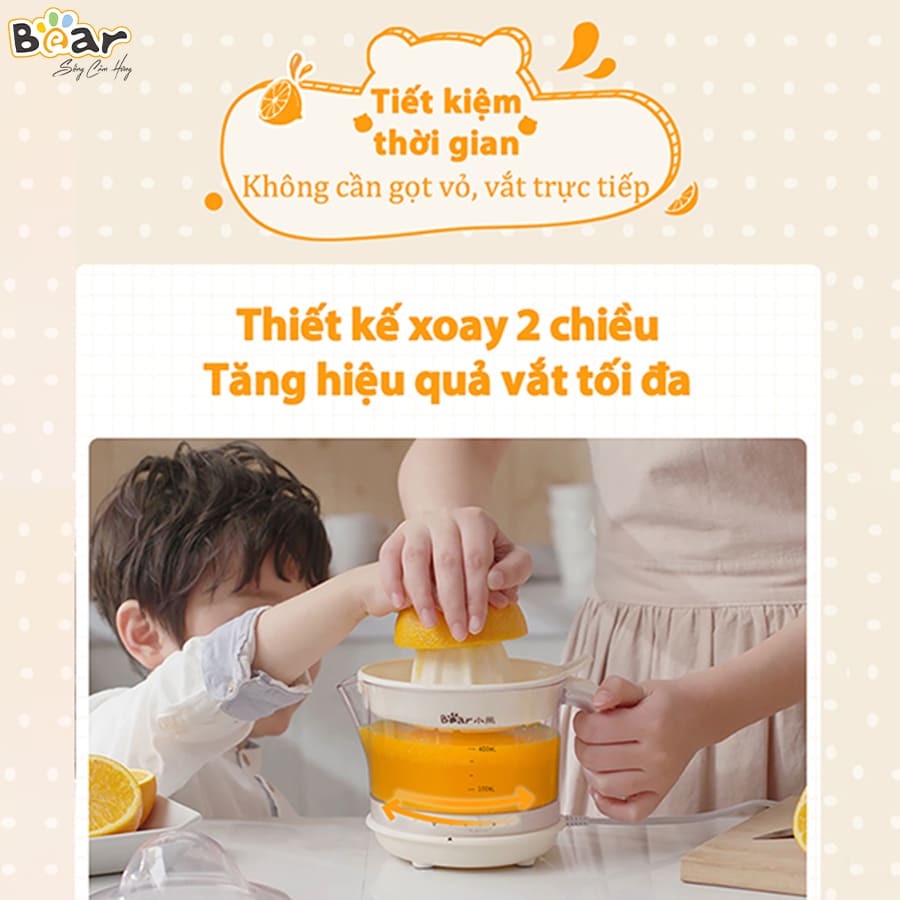 Máy Vắt Cam Chính Hãng Bear 💖 𝘍𝘳𝘦𝘦𝘴𝘩𝘪𝘱 💖 Máy Vắt Nước Cam Tự Động Bear CZJ-A04B1 Có Bảo Hành