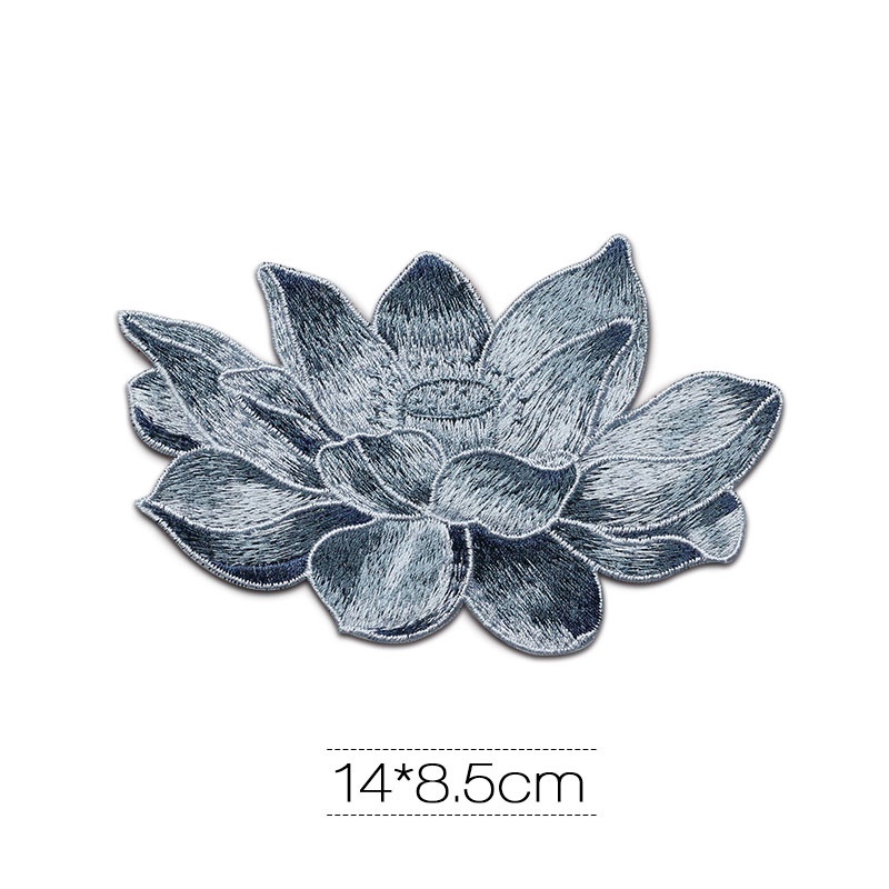 Miếng Vải Vá Quần Áo / Túi Xách Thêu Hình Hoa Sen Phong Cách Trung Hoa Độc Đáo diy