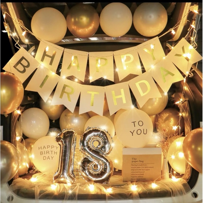 Set bóng trang trí sinh nhật trong cốp xe hơi mới lạ bất ngờ