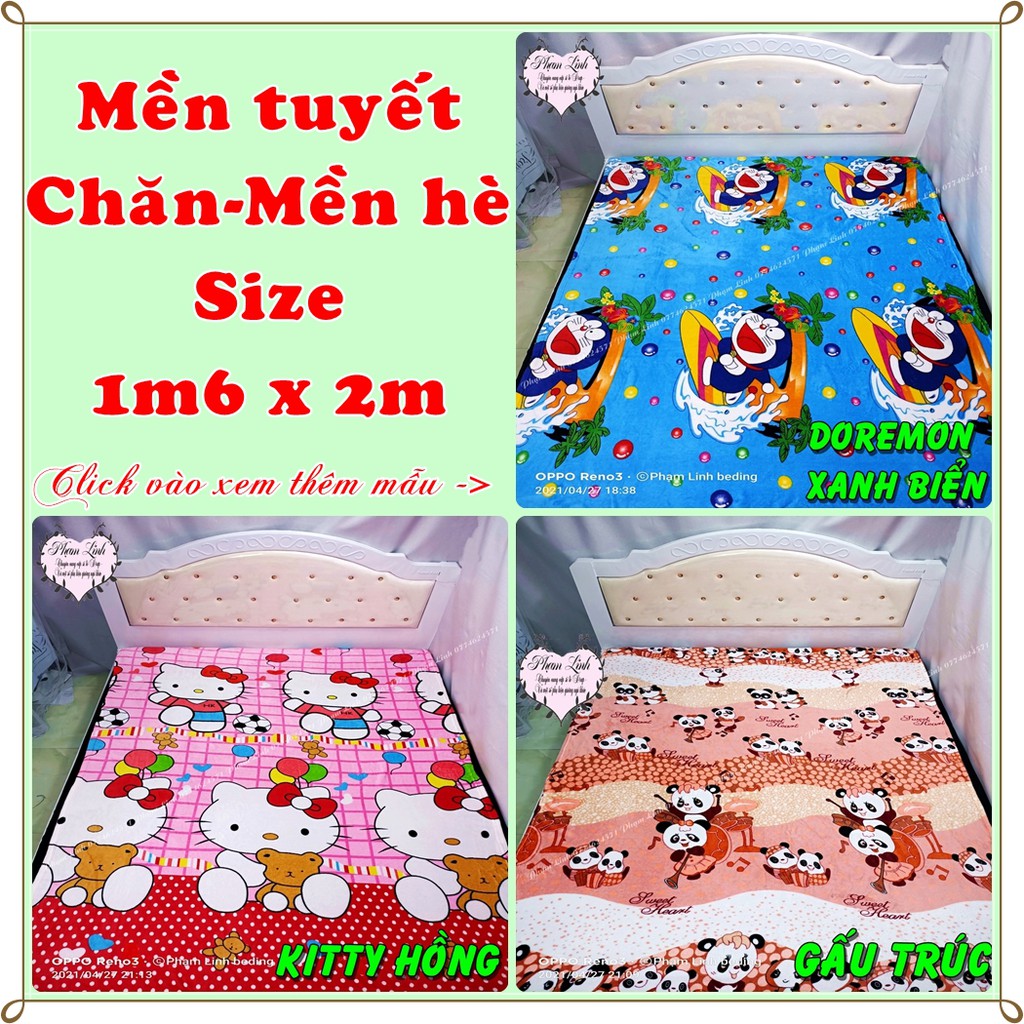 Mền tuyết size 1m6x2m || Chăn lông tuyết-Mền hè tuyết nhung đa năng không nhăn không hầm bí