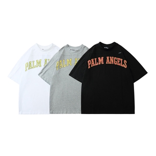 Áo Thun Tay Ngắn Cổ Tròn Màu Trơn In Chữ Palm Angel