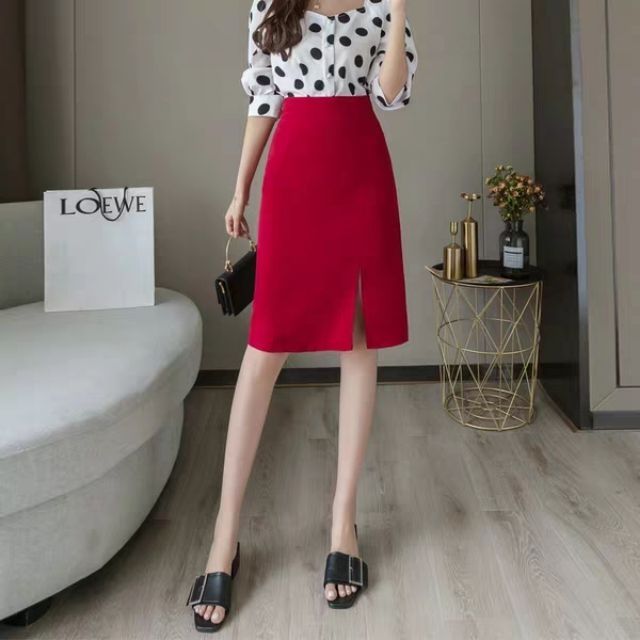 [ Mã FADIRECT20 giảm 20K đơn 150K] M24-Chân váy chữ A xẻ vạt trước tới gối | BigBuy360 - bigbuy360.vn