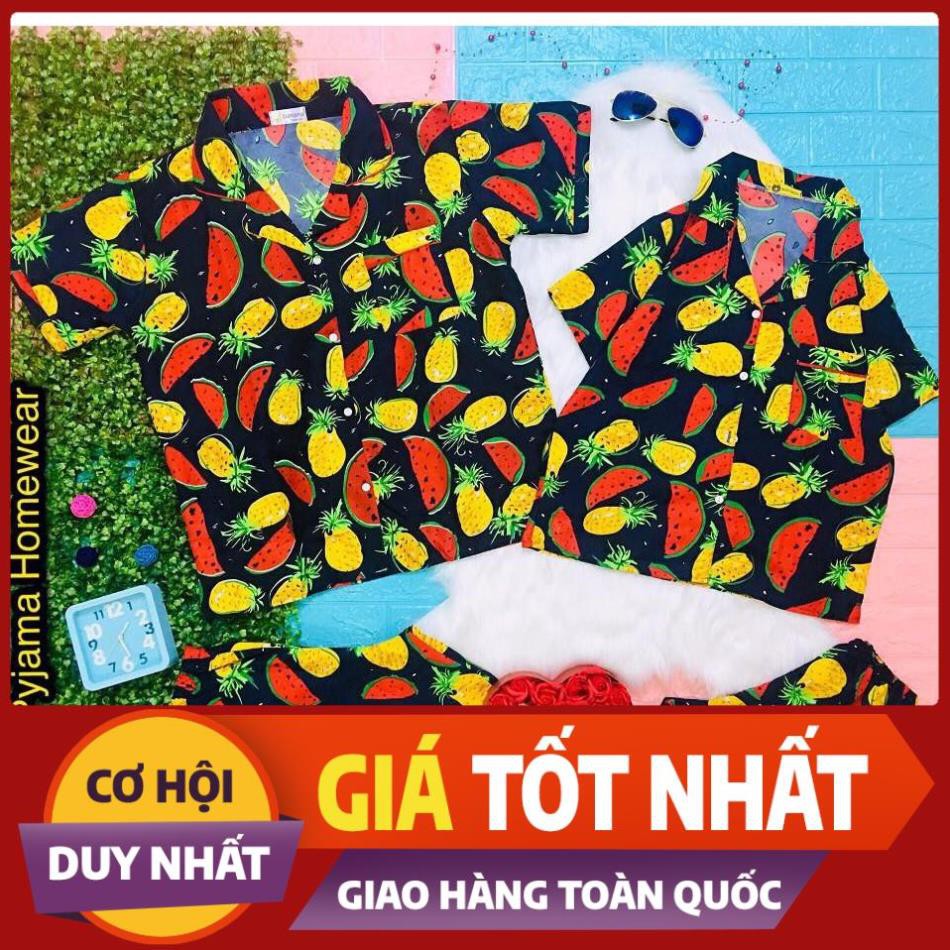 Đồ Bộ PIJAMA Trái Cây Trái Chuối - Trái Dưa Hấu - Trái Thơm - Hoa Hướng Dương Đi Biển Mặc Nhà Mặc Ngủ Dưới 50kg new