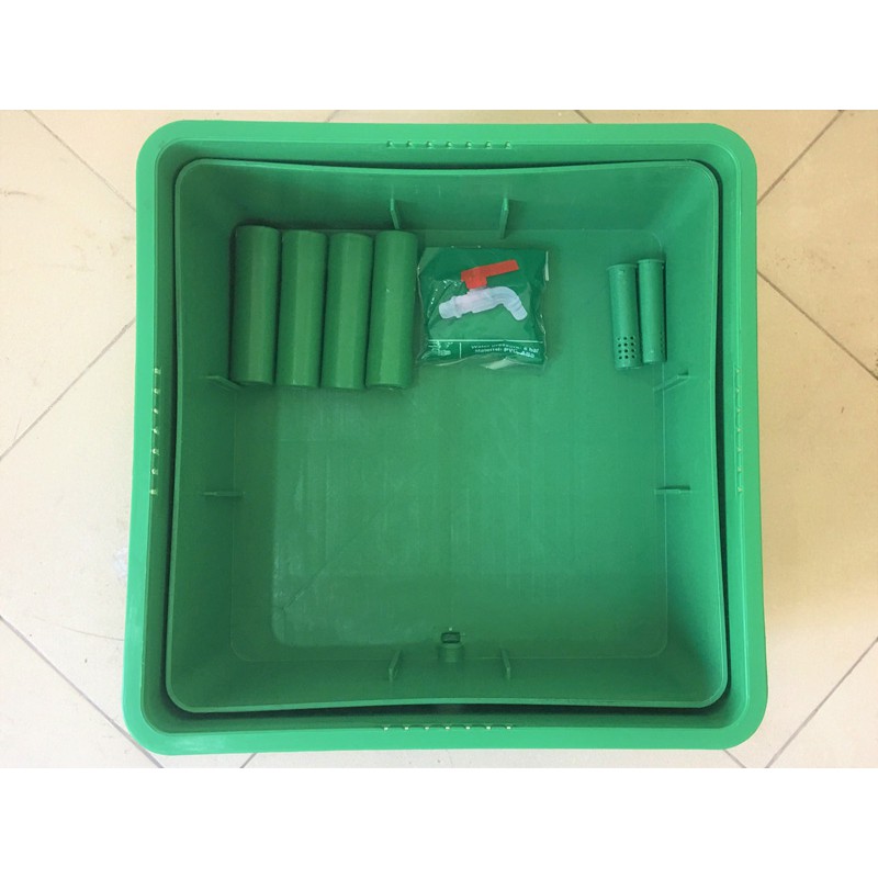 Combo thùng nuôi trùn  + sinh khối trùn xử lý rác tại nhà.