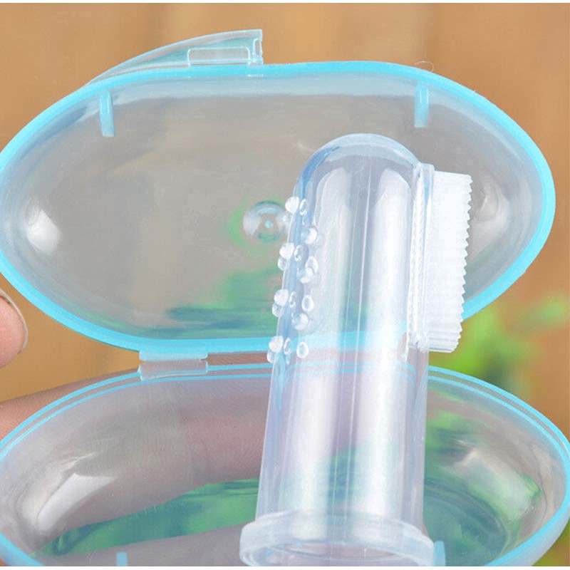 Đầu ngón tay silicone gắn bàn chải đánh răng cho bé