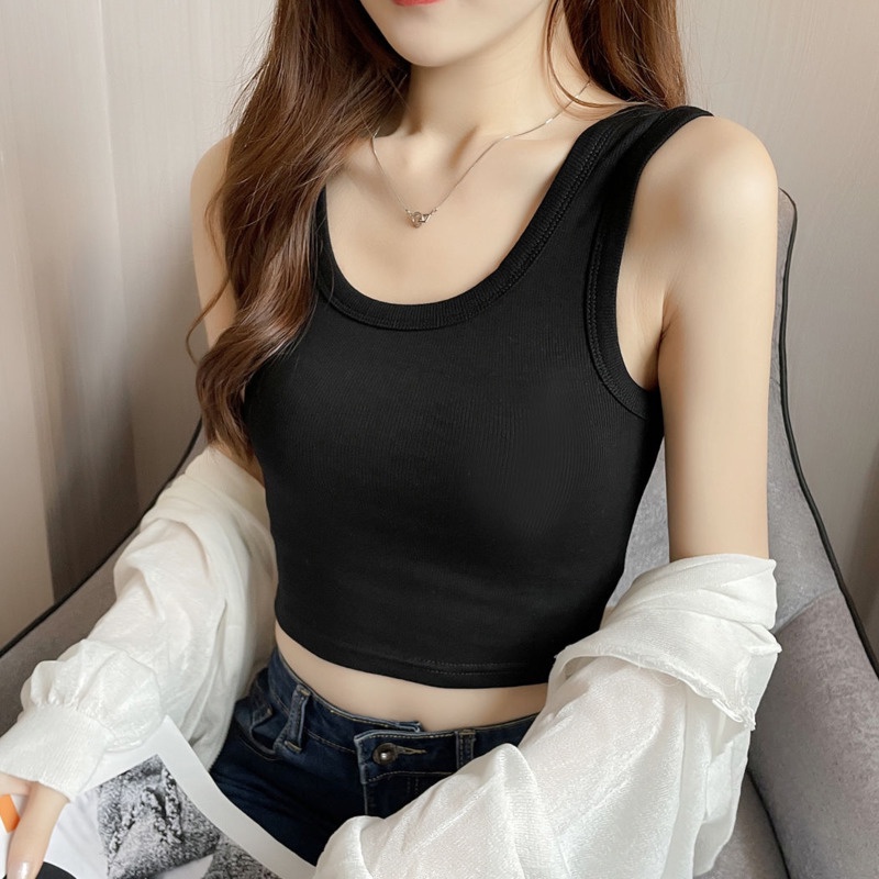 Áo Không Tay Màu Trơn Thiết Kế Đơn Giản Dễ Phối Đồ