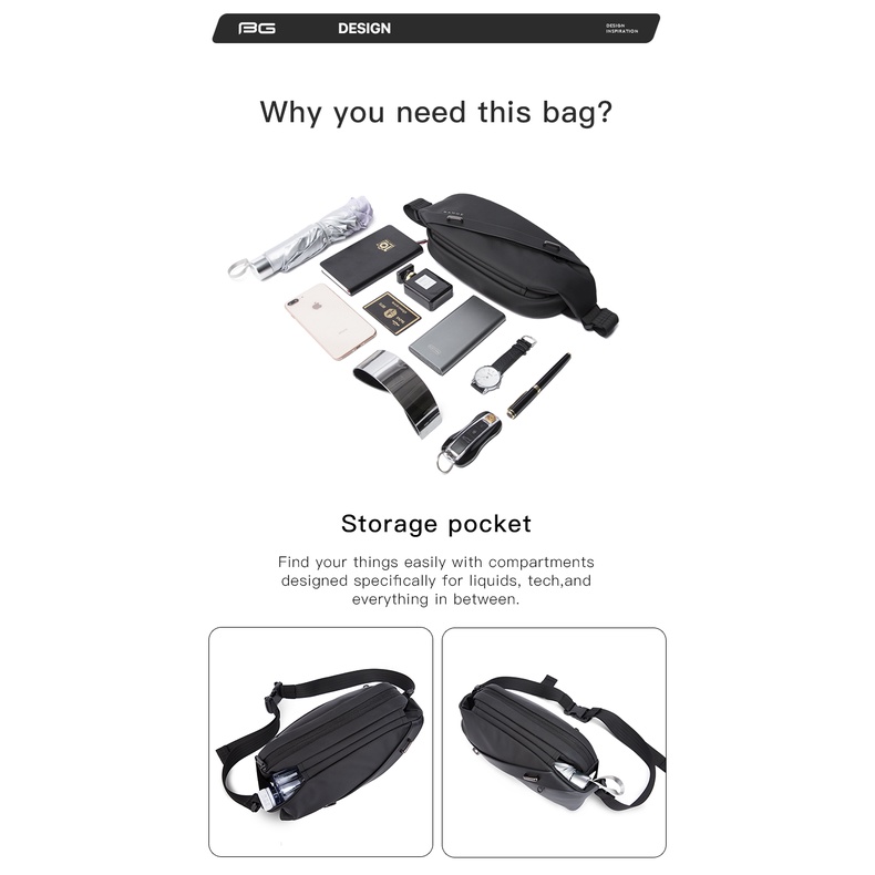 Bange Túi Đeo Chéo Đa Năng Chống Thấm Nước Mới Cho Nam