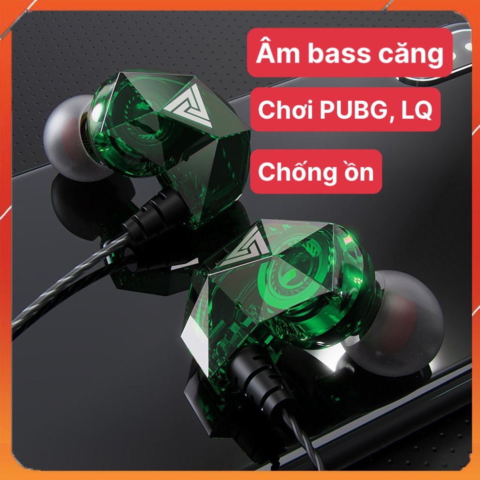 Tai Nghe Nhét Tai QKZ AK2 PRO, chuyên Esport Pubg / FF / Liên Quân, Âm Thanh Super Bass, Dây Chống Rối, Có Mic Đàm Thoại