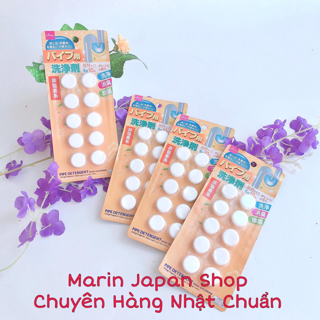 Lẻ 1 viên thông tắc đường ống bồn rửa bát Nhật Bản màu cam