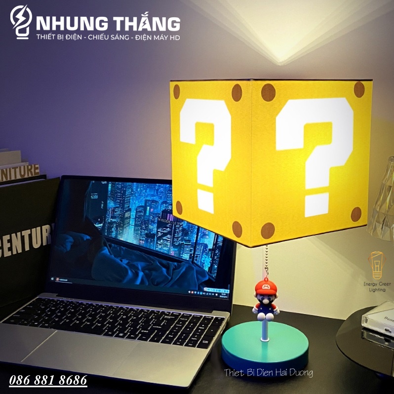 Đèn Bàn Dấu Hỏi Giật Dây Super Mario DB-915 - 3 Chế Độ Ánh Sáng - Decor Trang Trí Phòng Ngủ,Bàn Làm Việc - Bảo Hành 1Năm