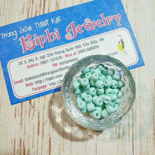 Hạt cườm 6/0 (4mm) màu xanh bạc hà