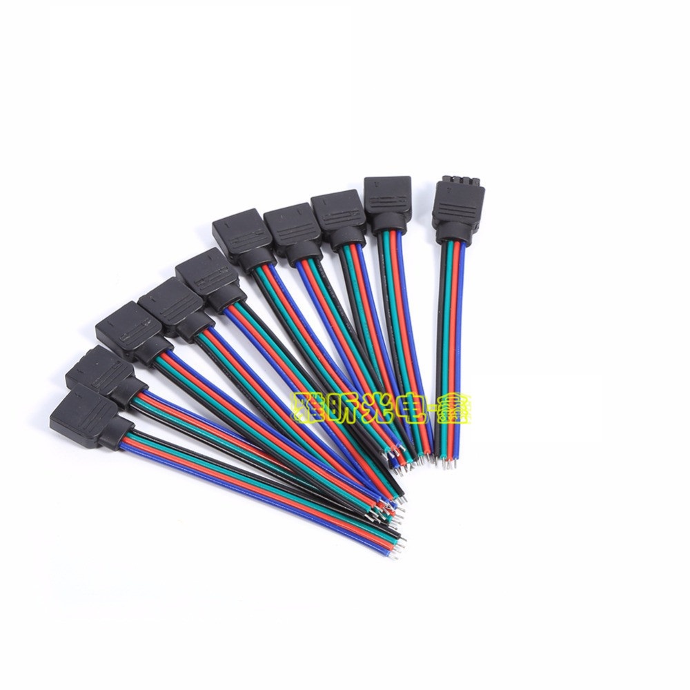Đầu nối dây đèn led 4 pin 5050 RGB dài 10cm