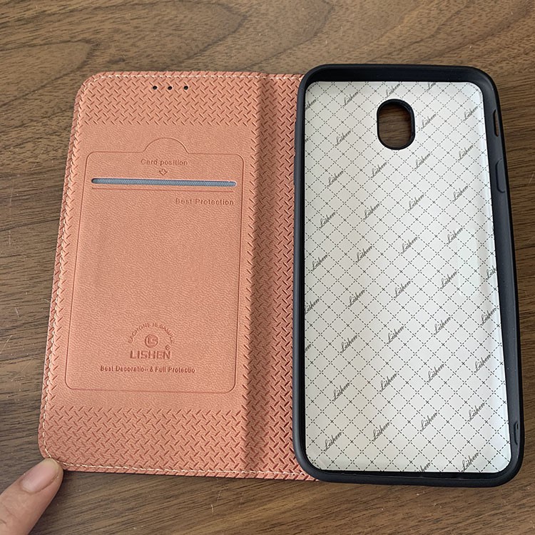 Bao da J7 Pro có khe nhét thẻ Hana case. (hàng chính hãng)