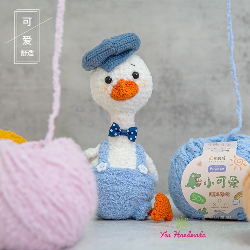 [Full 42 màu] Len bông xù sợi nhỏ Xiao Ke 3mm - Len xù Ruyi Bird đan móc thú len, áo, mũ không rụng lông