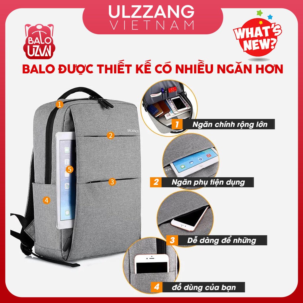 Balo laptop nam nữ 15 6 inch chống sốc , cặp đựng máy tính chống sốc - chống trộm siêu bền phong cách Hàn Quốc.