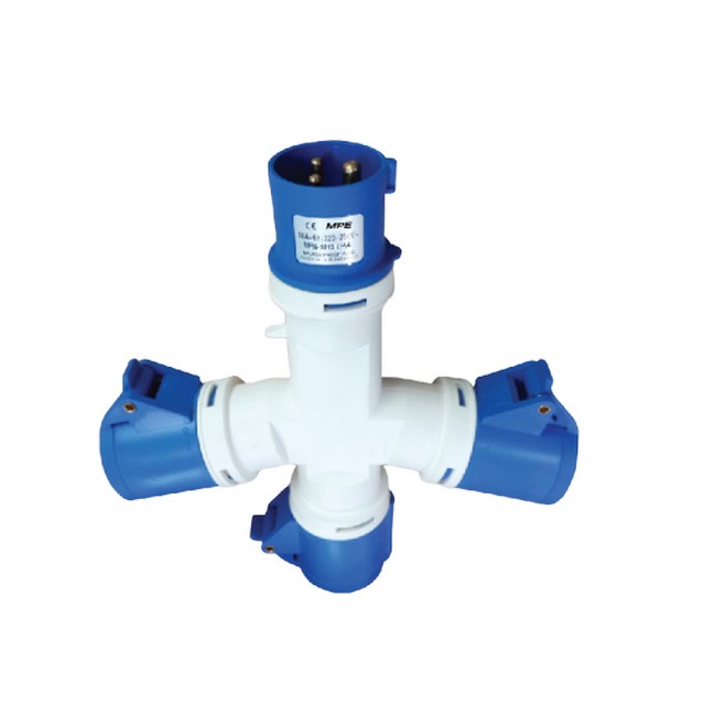 Ổ CẮM CÔNG NGHIỆP CHIA 3 CỔNG 16A 2P+E IP44 CAO CẤP MPE (MPN-1013)