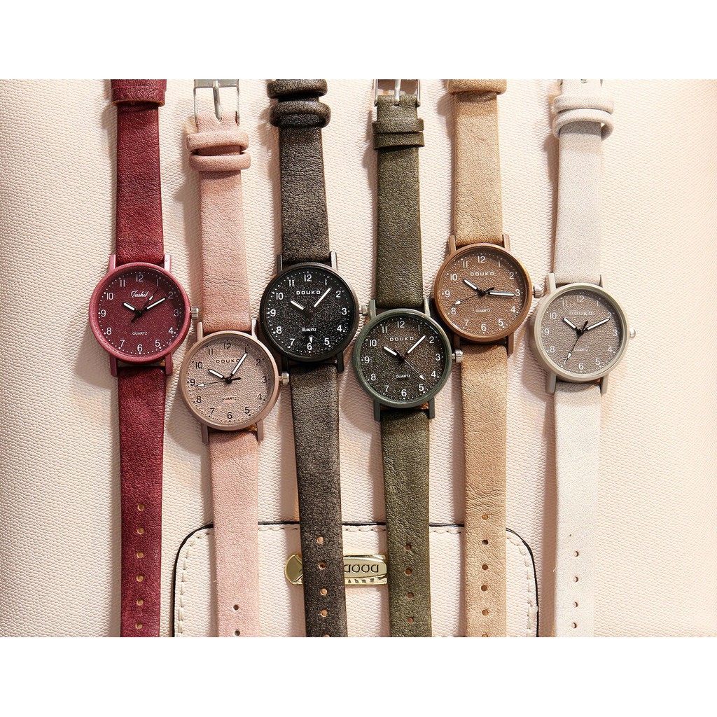 Đồng hồ nữ Douko dây da cao cấp mặt nhỏ xinh size 28mm | BigBuy360 - bigbuy360.vn