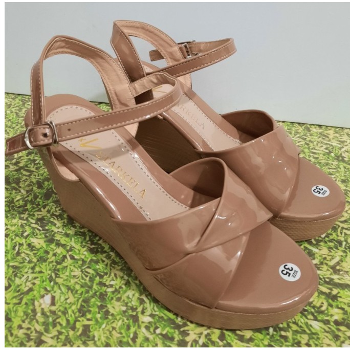 DÉP SANDAL ĐẾ XUỒNG QUAI CHÉO NỮ 9CM