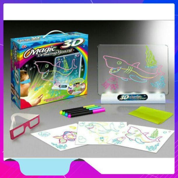 {GIÁ RẺ BẤT NGỜ} Bộ tranh vẽ 3D phép màu kèm bút màu magic 3D Drawing Board