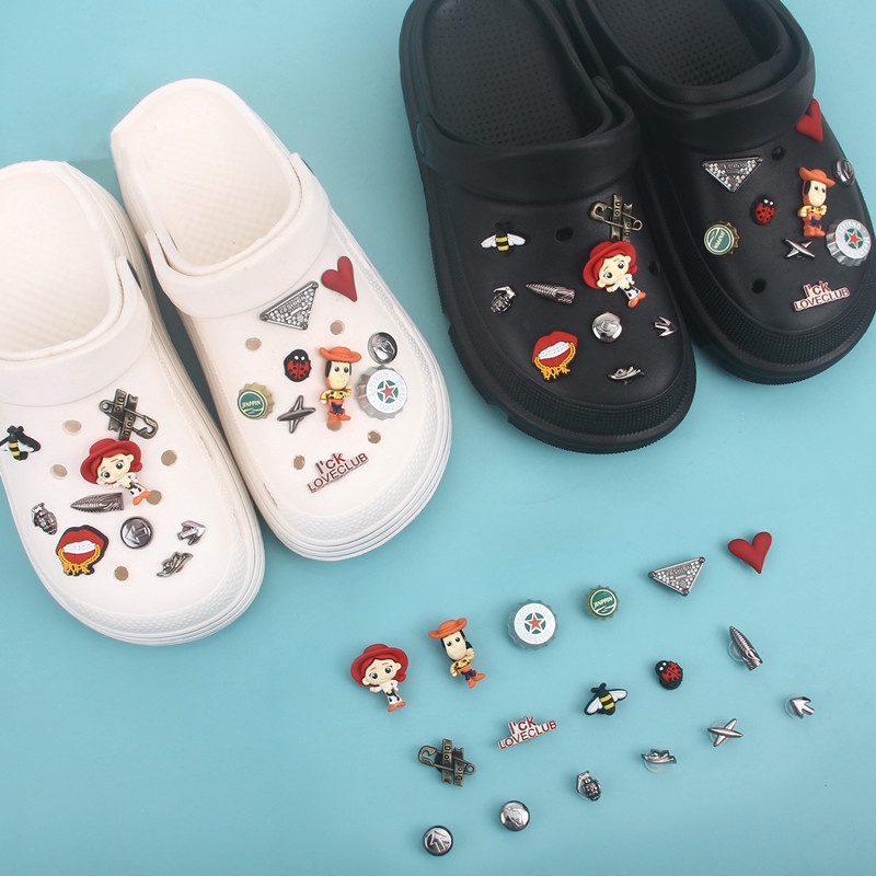 Bộ Phụ Kiện Khóa Dây Giày Crocs Phong Cách Cao Bồi Phương Tây DIY