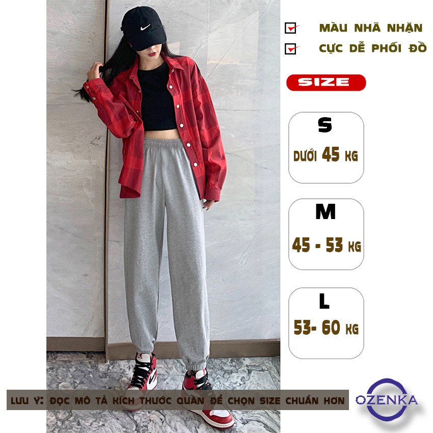 Quần jogger nữ dài ống rộng cạp cao bo gấu túi khóa chất nỉ dày mềm mịn không xù không nhăn phong cách thể thao JG451 | BigBuy360 - bigbuy360.vn