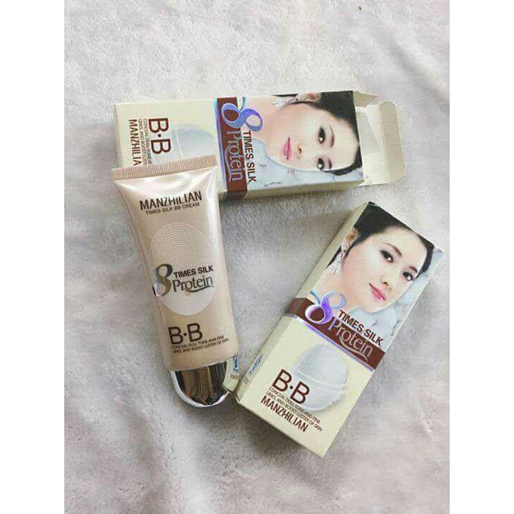 Kem nền trắng da tơ tằm BB cream Manzhilian 8 time silk protein | BigBuy360 - bigbuy360.vn