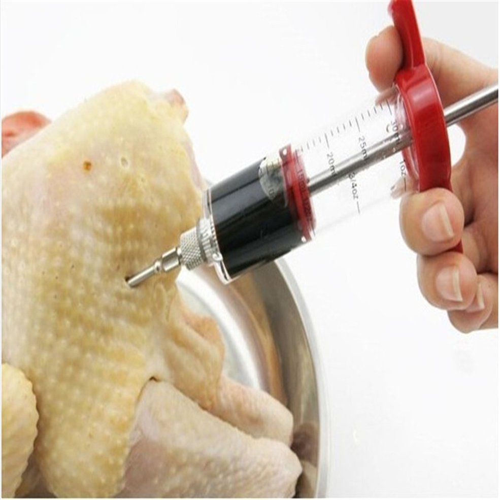Qft346 Bbq Meat Syringe Marinade Injector Turkey Chicken Flavor Syringe