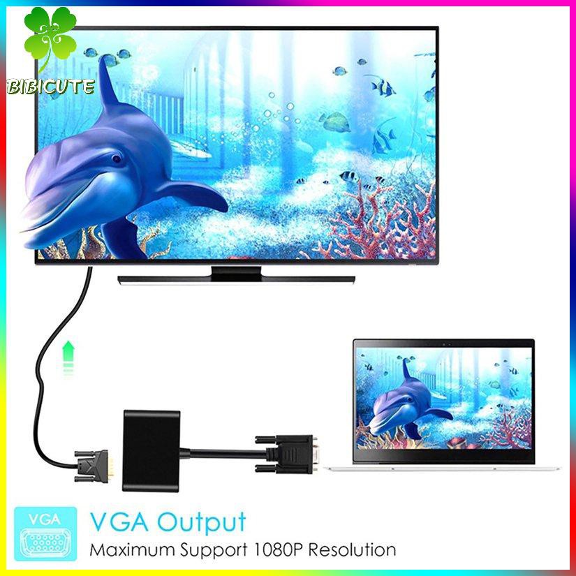 [Fast delivery]2 In 1 VGA To HDMI-compatible VGA 3.5 3 In 1 Cable 0.2m Converter Ad Ter
