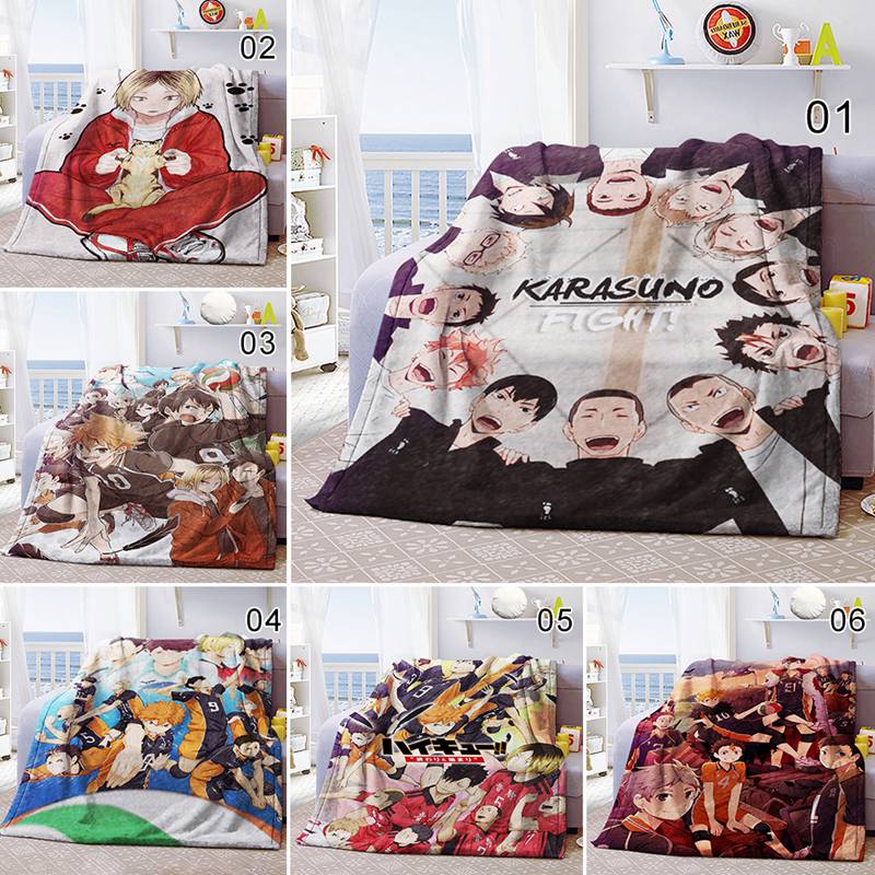 Chăn đắp ghế sofa bằng flannel mềm mại in hình anime Haikyuu