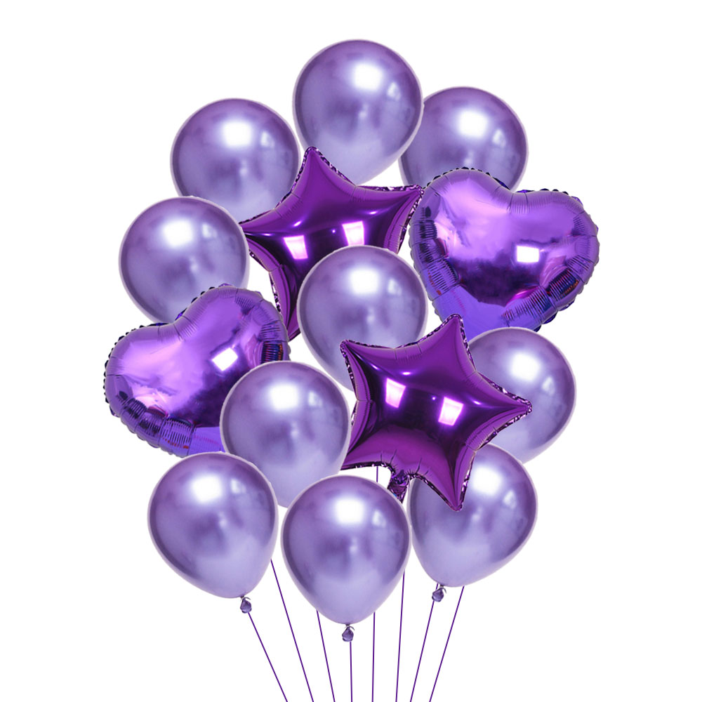 Set bong bóng 12 inch màu tím trang trí tiệc sinh nhật