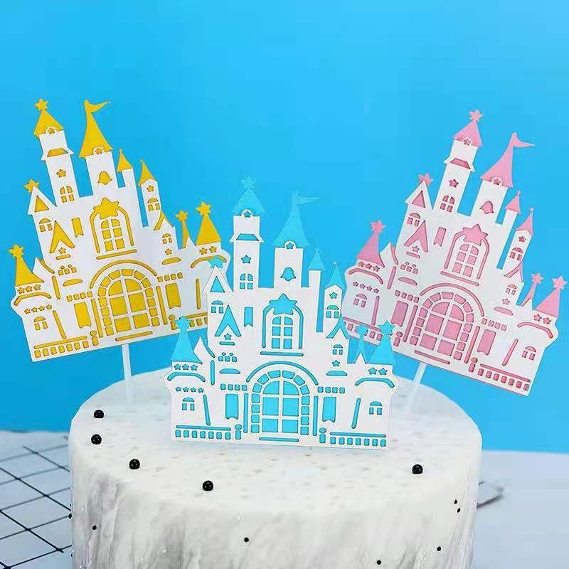 Phụ kiện trang trí bánh sinh nhật cho bé hình lâu đài
