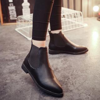 Giày bốt da nữ cổ cao thời trang Anh Quốc