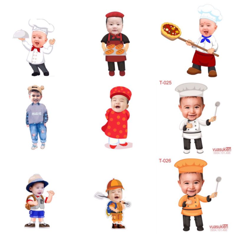 Hình chibi sinh nhật cho bé và gia đình [ CƯNG XỈU]