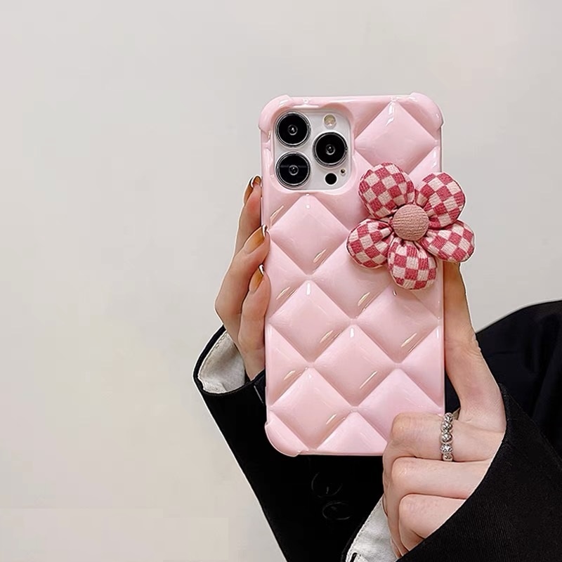 Ốp điện thoại hình hoa màu hồng/ nâu thích hợp cho iphone 13 pro Max 7plus Xr X / Xs Xs Max 11 Promax12pro Max