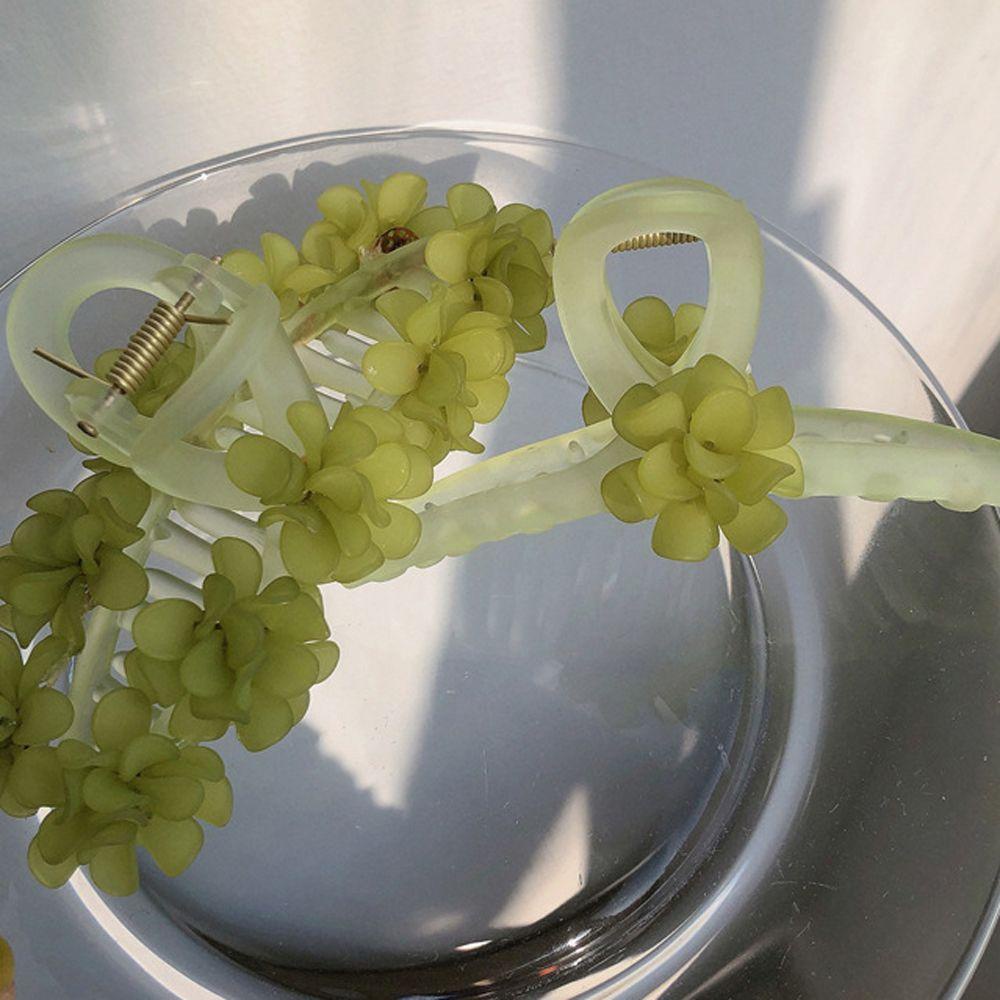 Kẹp Tóc Càng Cua Đính Hoa Màu Xanh Lá Phong Cách Pháp Cổ Điển Dành Cho Bạn Nữ