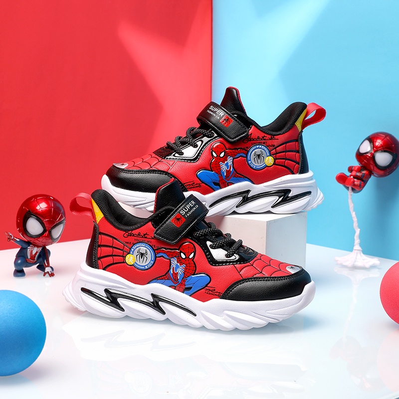 Giày thể thao phong cách người nhện chống trơn trượt với 3 màu tùy chọn dành cho bé trai
