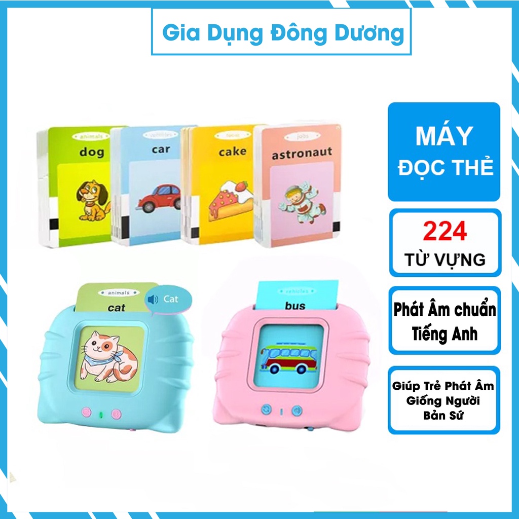 Máy Đọc Thẻ Flashcard Dành Cho Trẻ Em Gồm 224 Từ Vựng Tiếng Anh