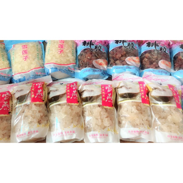 Combo Sỉ 1kg Bồ Mễ, 1kg Tuyết Yến, 1kg Nhựa Đào kèm quà tặng 100gr Long nhãn, 100gr kỷ tử, 100gr táo đỏ thái lát