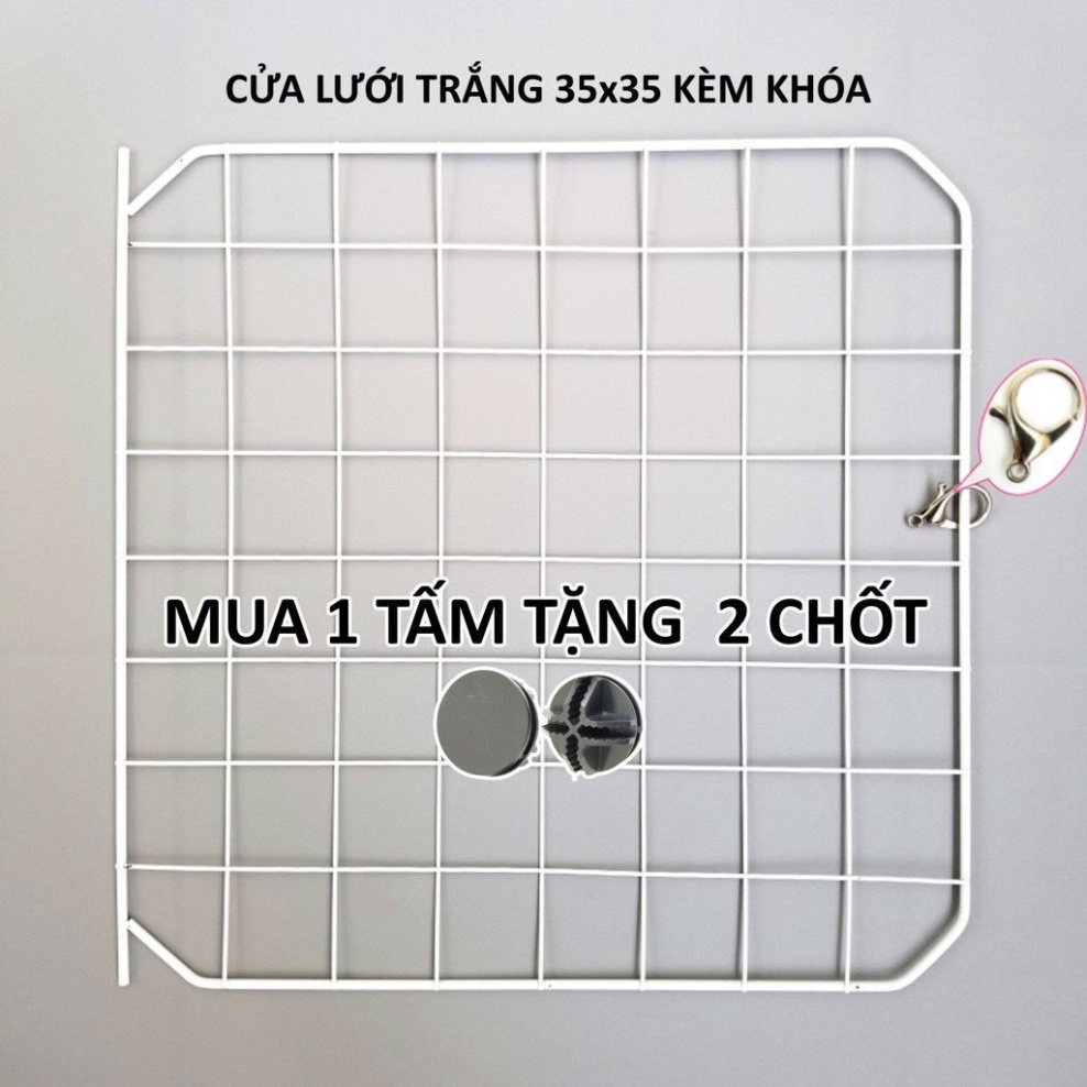 [TẶNG 2 CHỐT] BÁN LẺ CỬA CHUỒNG CHÓ, MÈO Ô VUÔNG CÓ SẴN 2 MÀU ĐEN, TRẮNG, ĐỦ KÍCH THƯỚC. DÙNG CHO CHUỒNG QUÂY