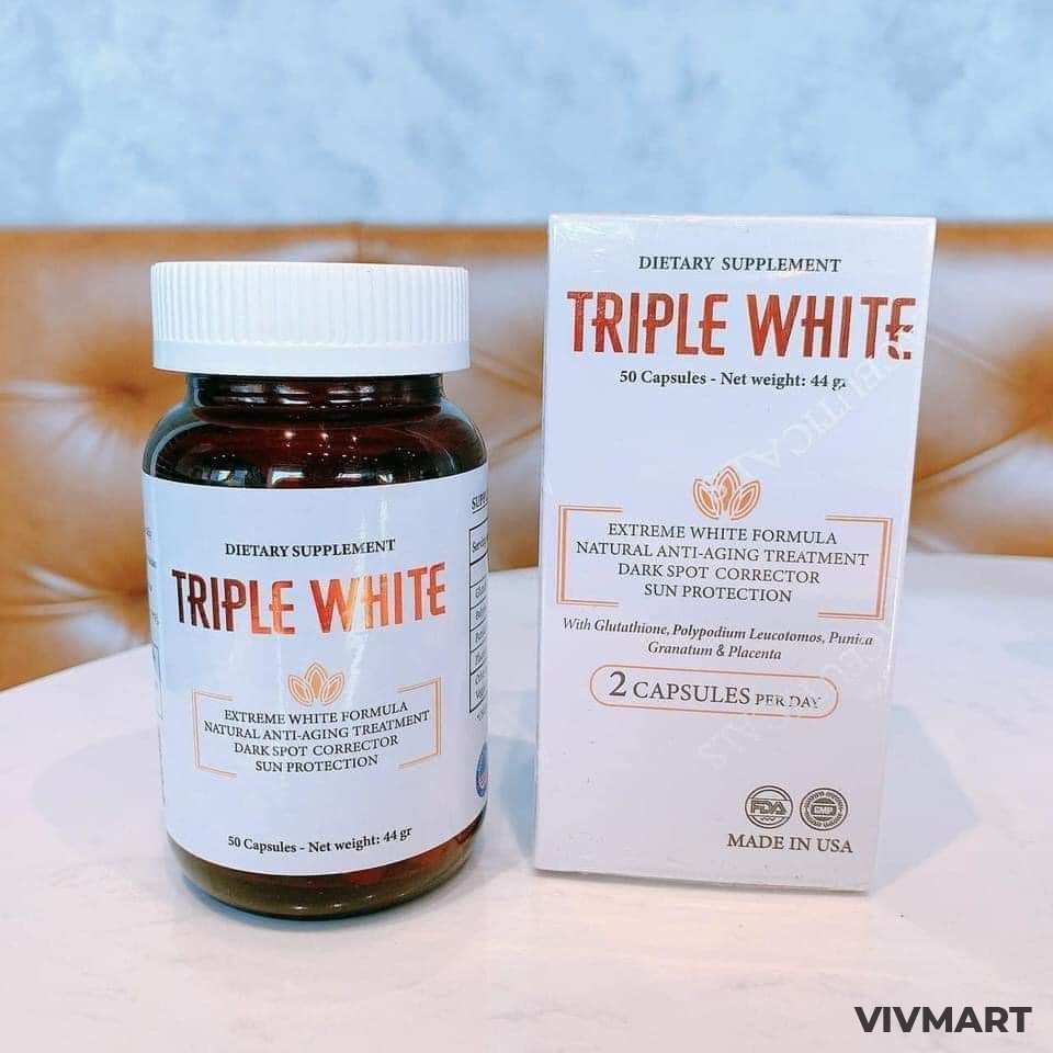 ✅ Viên Uống Triple White - Viên Uống Trắng Da, Chống Nắng, Giảm Thâm, Giảm Sạm Nám Da