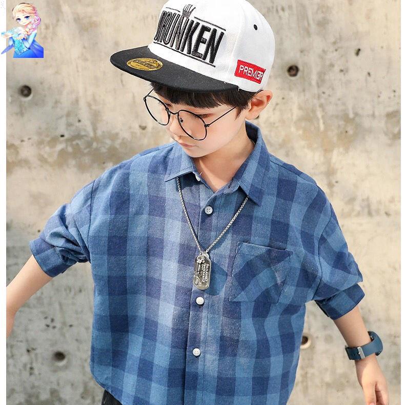 Áo Sơ Mi Cotton Tay Dài Kẻ Sọc Thời Trang Xuân Thu Dành Cho Bé Trai 2022