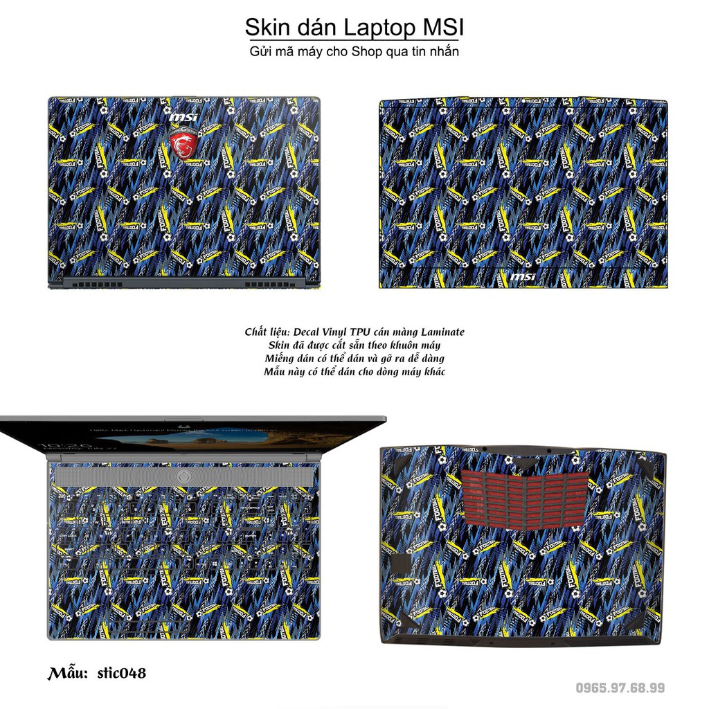 Skin dán Laptop MSI in hình Hoa văn sticker nhiều mẫu 8 (inbox mã máy cho Shop)