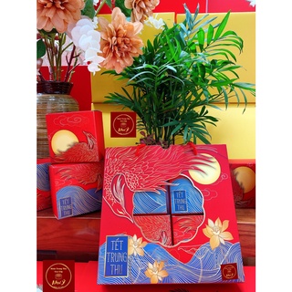 Set quà Trung Thu 4 bánh cao cấp - Bánh Trung Thu Phượng Đỏ quà tặng đẳng cấp