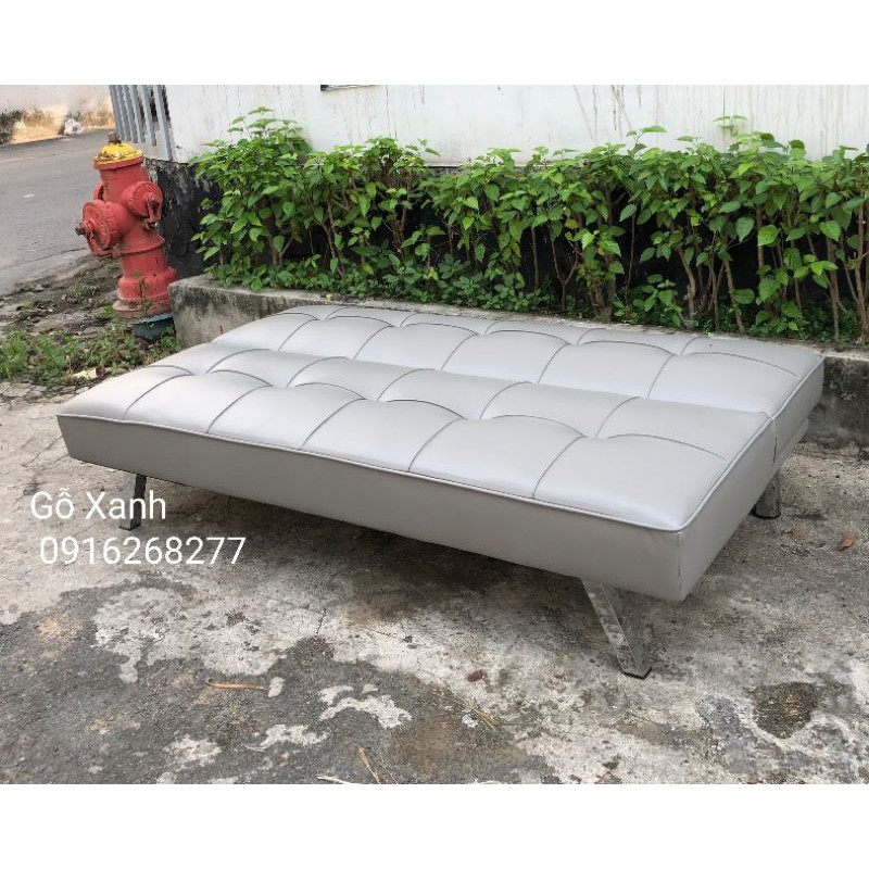 Sofa Bed bọc da màu xám độc đáo - Ghế có thể dùng làm giường ngủ