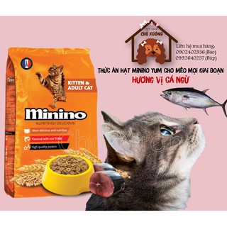 Thức ăn cho mèo mọi lứa tuổi cao cấp MININO TUNA cam vị cá ngừ 480g 1.3kg