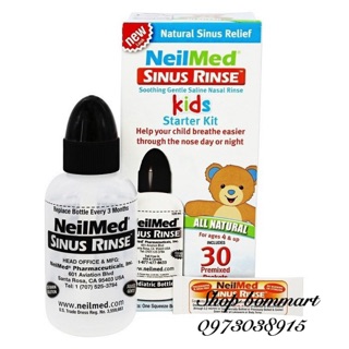 Bình rửa mũi neilmed kids mỹ +30 gói muối cho bé từ 1 tuổi