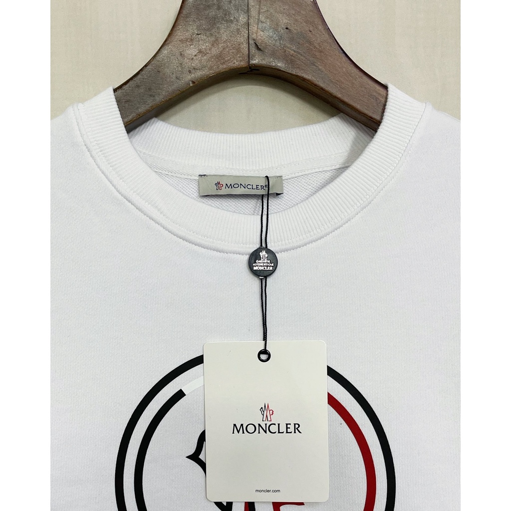 Áo sweater cotton tay dài cổ tròn in chữ logo M0ncler 2021 thời trang thu đông