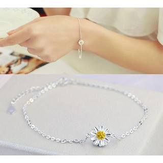 Lắc tay vòng tay hoa cúc bạc S925